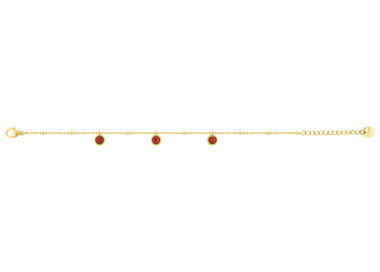 Bracelet cristal rouge – Acier doré (fin) | Bijouly
