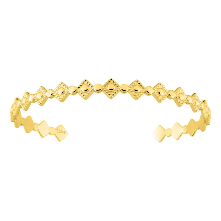 Bracelet jonc ouvert – Acier doré | Bijouly