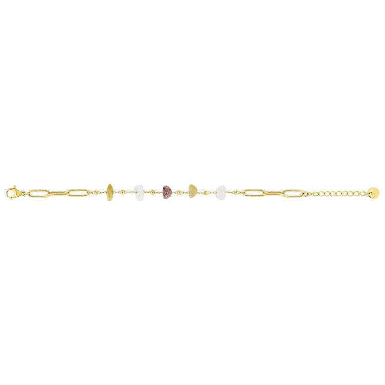 Bracelet jade synthétique – Acier doré | Bijouly