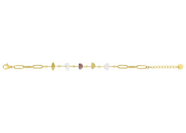 Bracelet jade synthétique – Acier doré | Bijouly