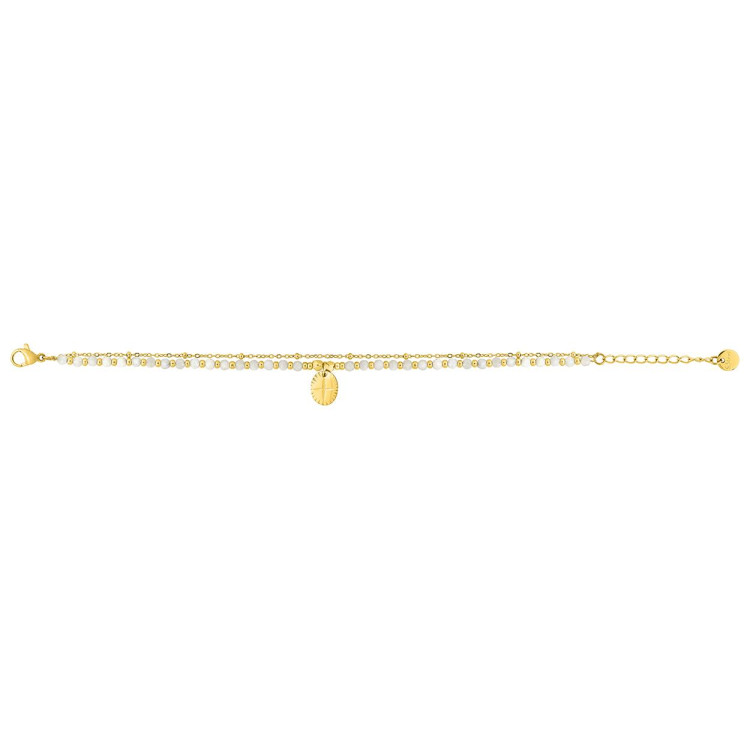 Bracelet pierre de lune – Acier doré | Bijouly