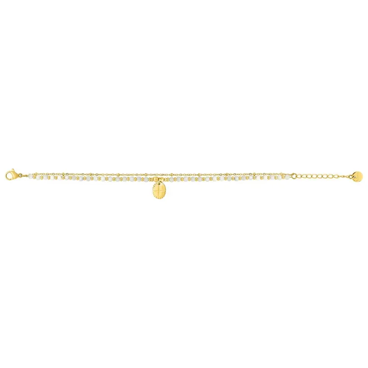 Bracelet pierre de lune – Acier doré | Bijouly