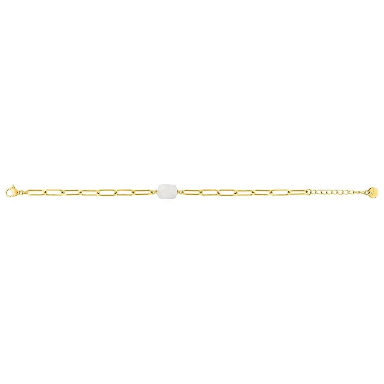 Bracelet pierre de lune – Acier doré | Bijouly