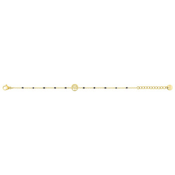 Bracelet laqué noir – Acier doré | Bijouly