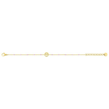 Bracelet laqué rose – Acier doré | Bijouly