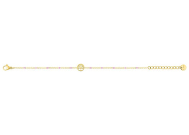Bracelet laqué rose – Acier doré | Bijouly
