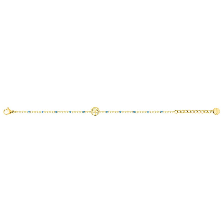 Bracelet laqué turquoise – Acier doré | Bijouly