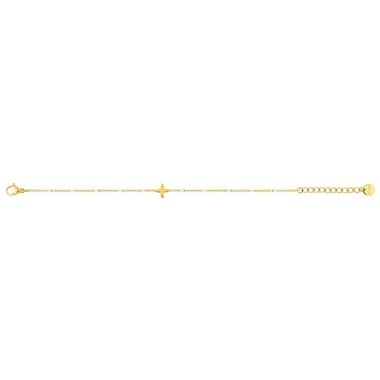 Bracelet laqué blanc – Acier doré | Bijouly