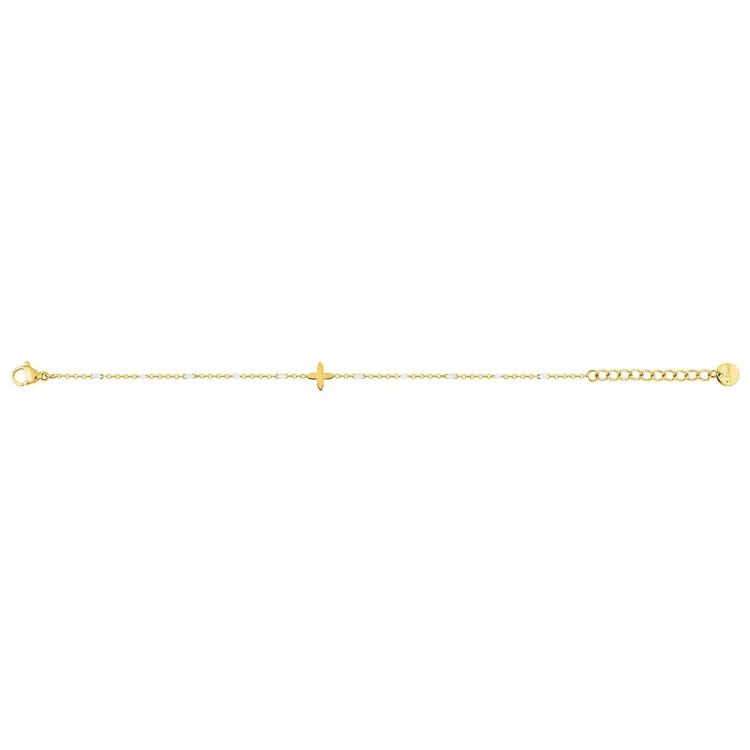 Bracelet laqué blanc – Acier doré | Bijouly