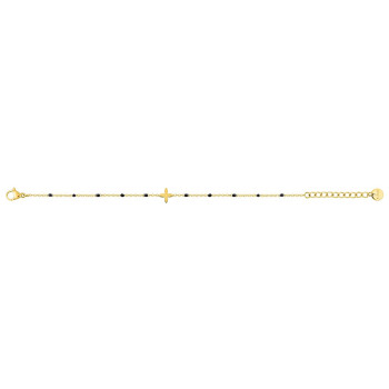 Bracelet résine noire – Acier doré | Bijouly