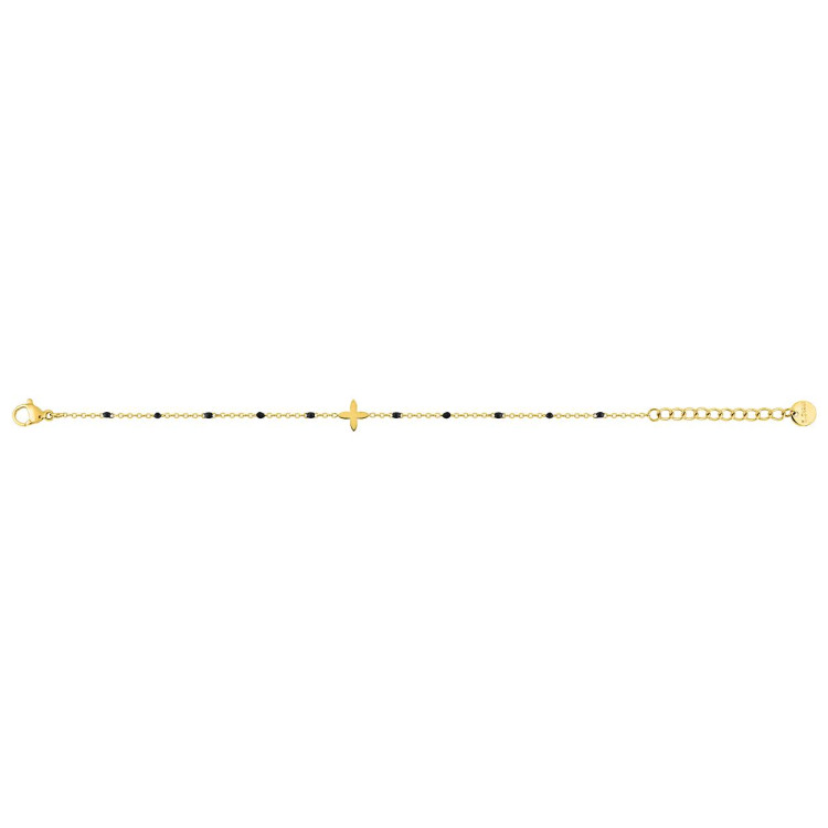 Bracelet résine noire – Acier doré | Bijouly