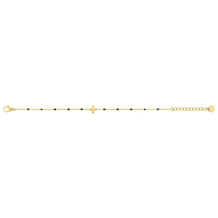 Bracelet résine noire – Acier doré | Bijouly