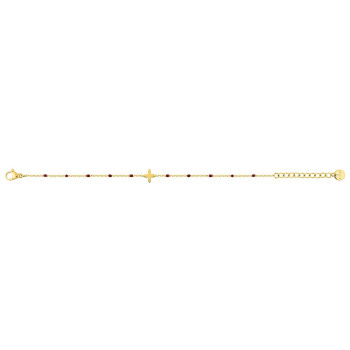 Bracelet laqué rouge – Acier doré | Bijouly