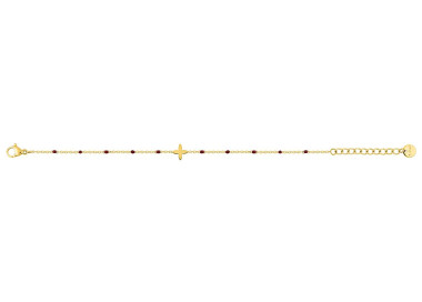 Bracelet laqué rouge – Acier doré | Bijouly