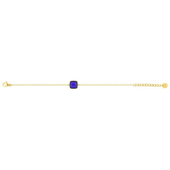Bracelet agate bleue teintée – Acier doré | Bijouly