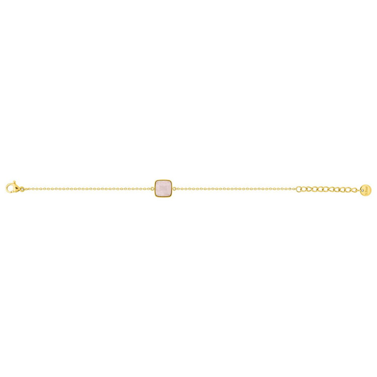Bracelet quartz rose – Acier doré | Bijouly