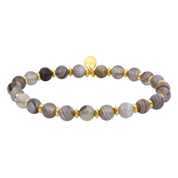 Bracelet nylon agate – Acier doré | Bijouly