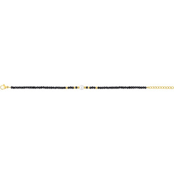 Bracelet verre noir et IP jaune – Acier | Bijouly