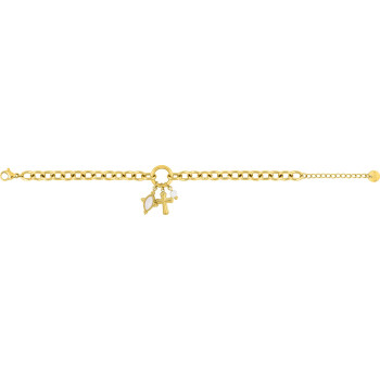 Bracelet perle blanche et verre – Acier | Bijouly