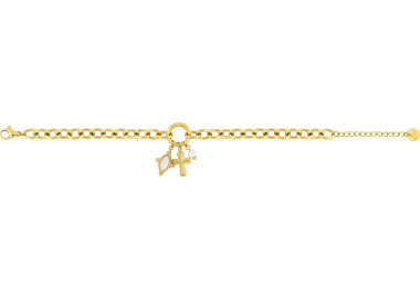 Bracelet perle blanche et verre – Acier | Bijouly