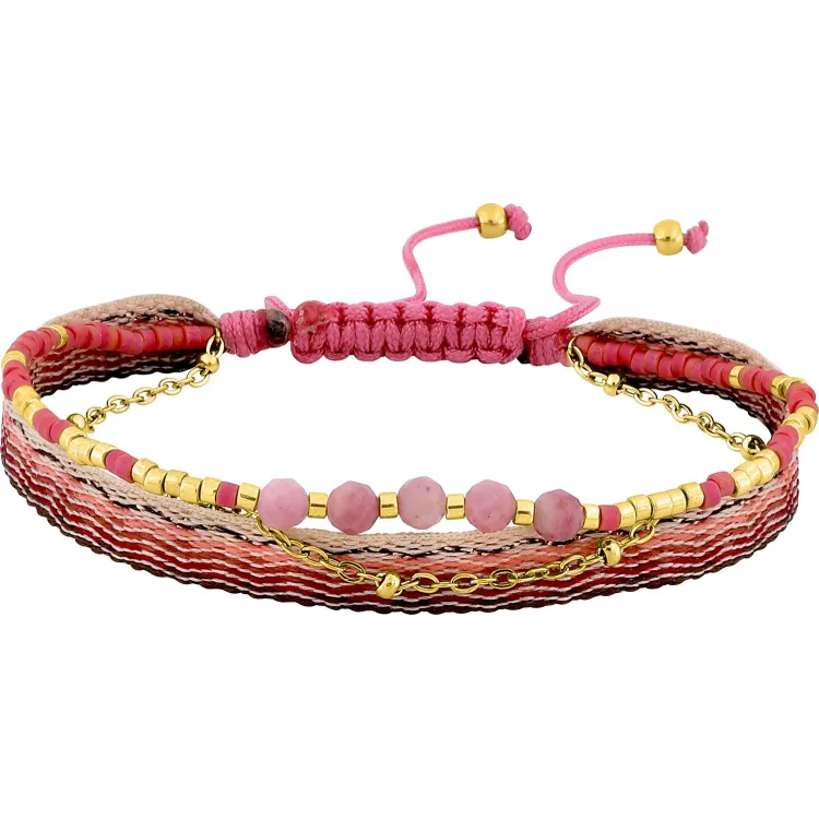 Bracelet cordon nylon miyuki – Acier doré | Bijouly