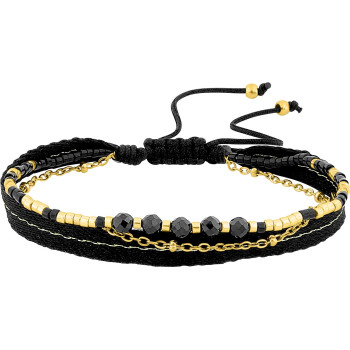 Bracelet cordon nylon IP jaune et verre – Acier | Bijouly
