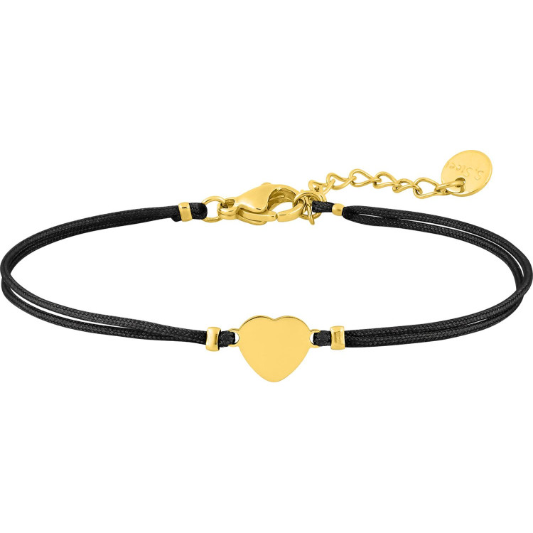 Bracelet cordon motif cœur – Acier doré (coloris 1) | Bijouly