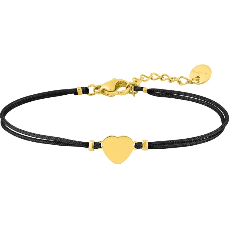 Bracelet cordon motif cœur – Acier doré (coloris 1) | Bijouly