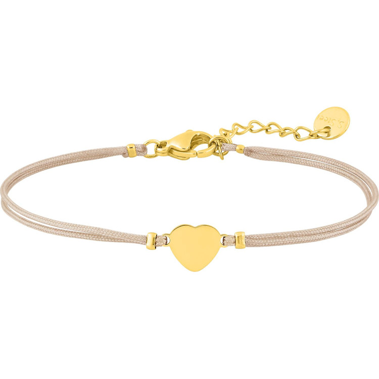 Bracelet cordon motif cœur – Acier doré (coloris 2) | Bijouly