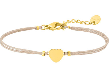 Bracelet cordon motif cœur – Acier doré (coloris 2) | Bijouly