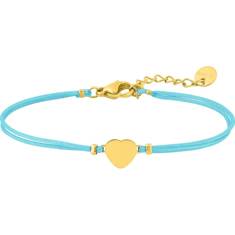 Bracelet cordon motif cœur – Acier doré (coloris 3) | Bijouly