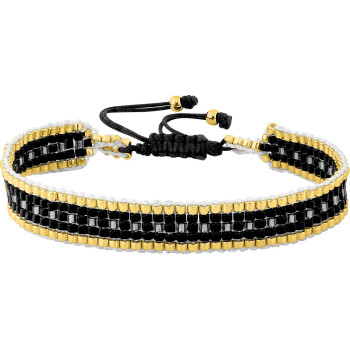 Bracelet cordon coton multicolore – Acier doré (coloris 1) | Bijouly