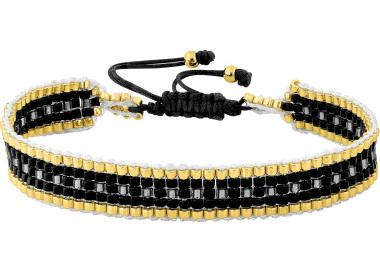 Bracelet cordon coton multicolore – Acier doré (coloris 1) | Bijouly