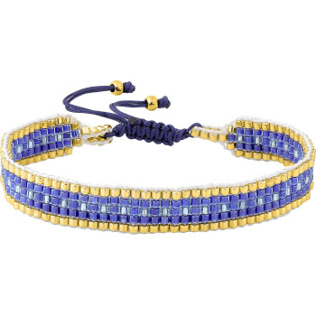Bracelet cordon coton multicolore – Acier doré (coloris 2) | Bijouly