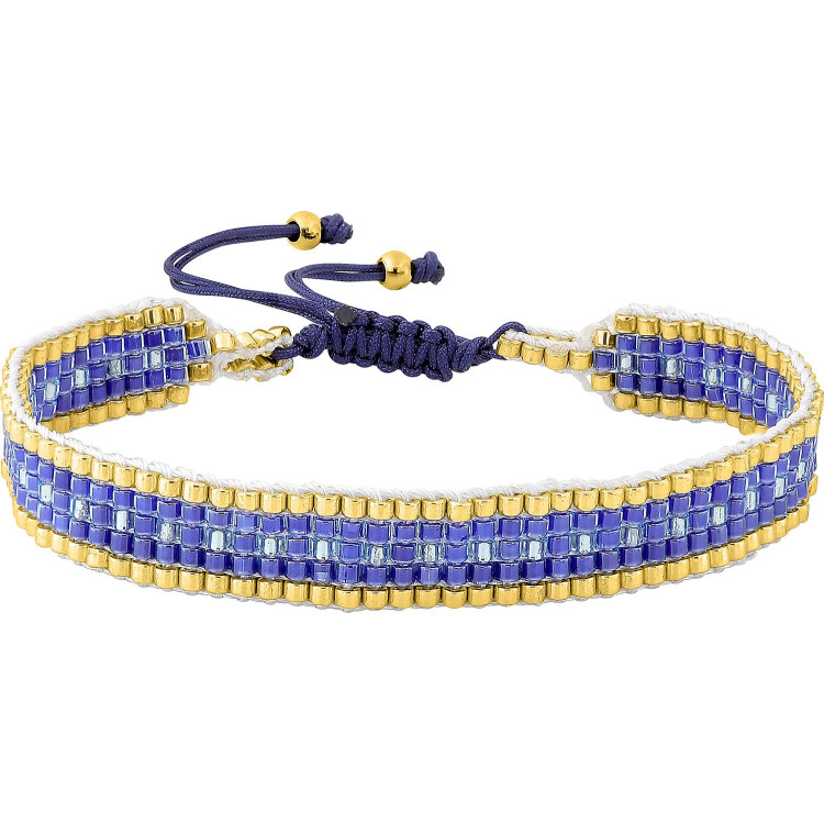 Bracelet cordon coton multicolore – Acier doré (coloris 2) | Bijouly