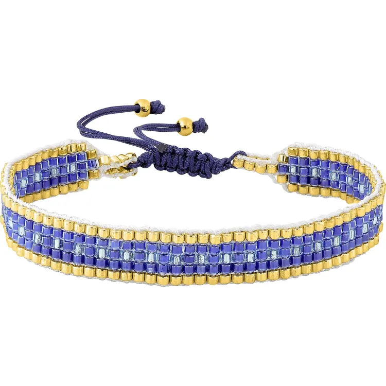 Bracelet cordon coton multicolore – Acier doré (coloris 2) | Bijouly