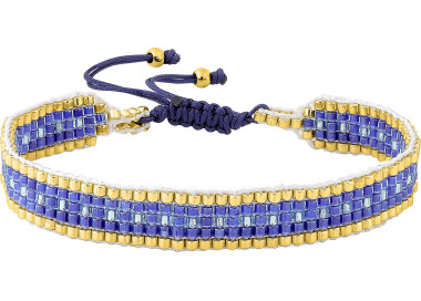 Bracelet cordon coton multicolore – Acier doré (coloris 2) | Bijouly