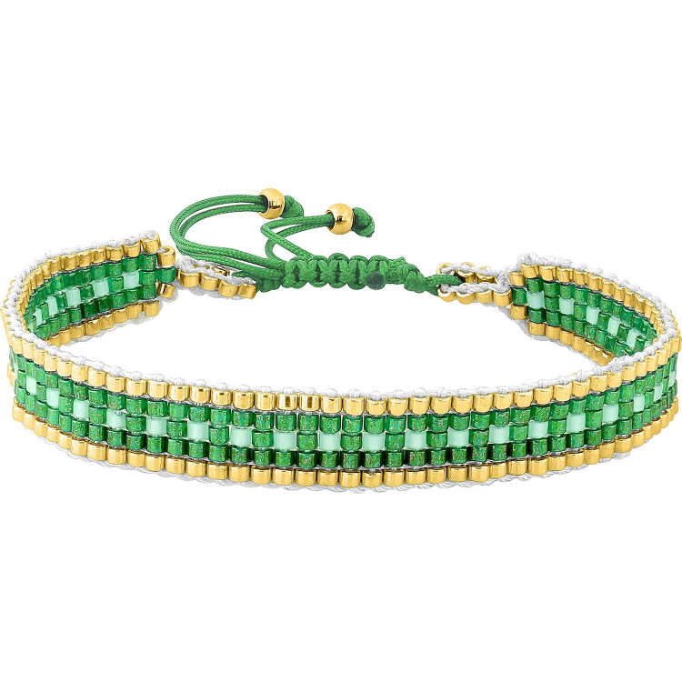 Bracelet cordon coton multicolore – Acier doré (coloris 3) | Bijouly