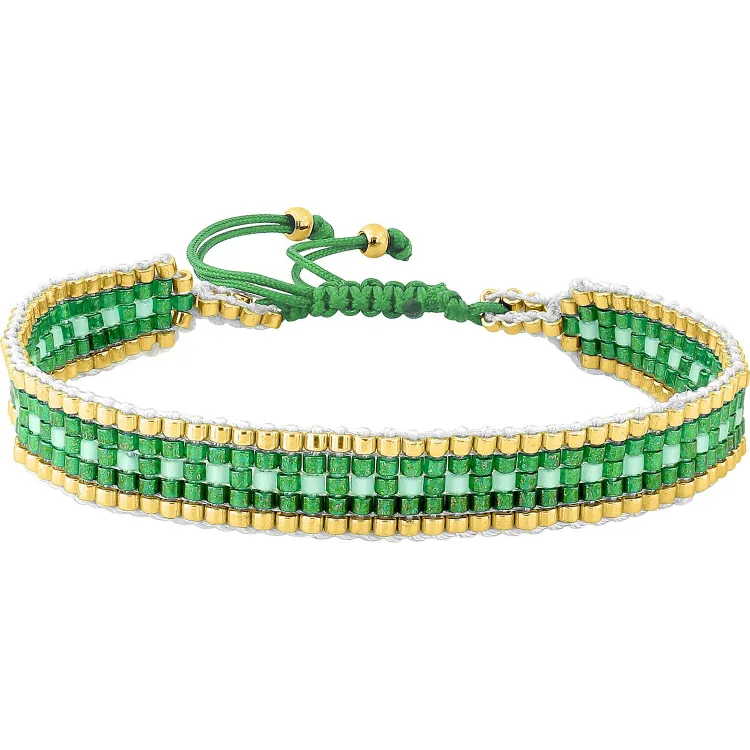 Bracelet cordon coton multicolore – Acier doré (coloris 3) | Bijouly