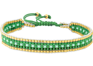 Bracelet cordon coton multicolore – Acier doré (coloris 3) | Bijouly