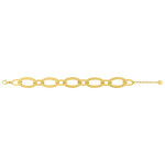 Bracelet Carreau — acier doré maille large