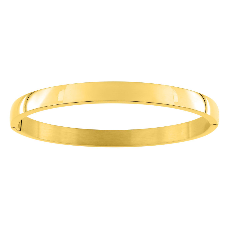 Bracelet jonc ouvrant – Acier doré (large) | Bijouly