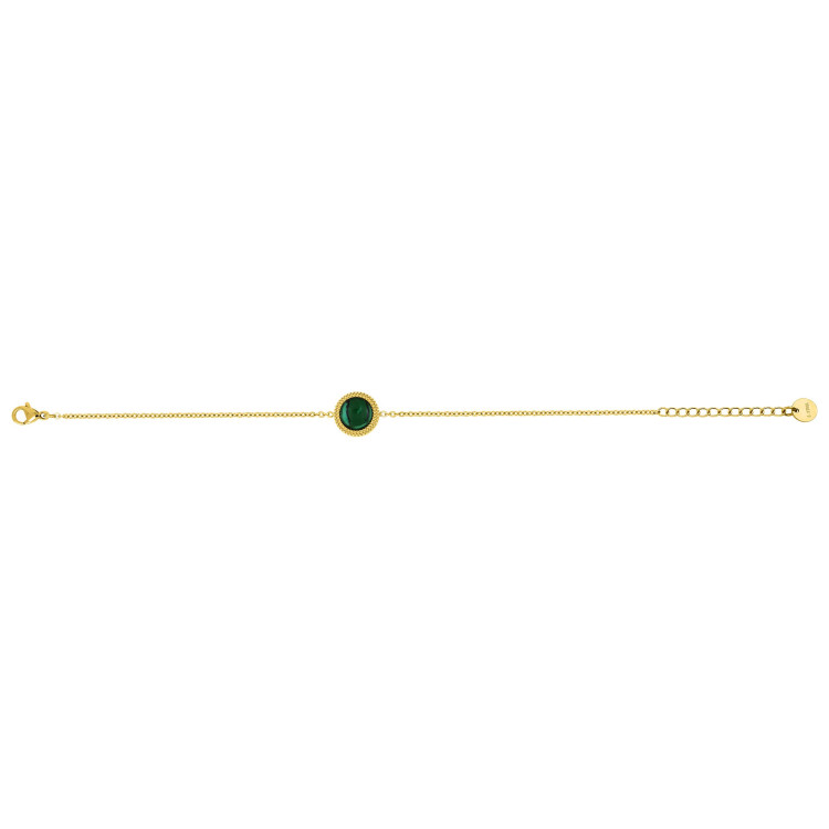 Bracelet malachite synthétique – Acier doré | Bijouly
