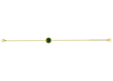 Bracelet malachite synthétique – Acier doré | Bijouly
