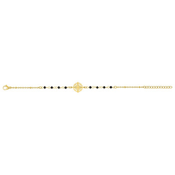Bracelet cristal noir – Acier doré | Bijouly