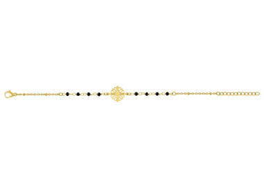 Bracelet cristal noir – Acier doré | Bijouly