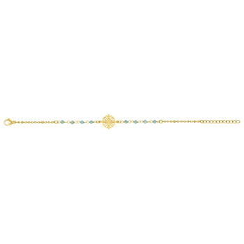 Bracelet cristal turquoise – Acier doré | Bijouly