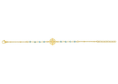 Bracelet cristal turquoise – Acier doré | Bijouly