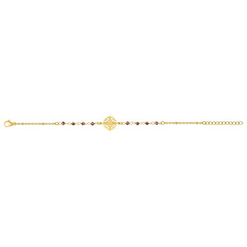 Bracelet cristal rouge – Acier doré | Bijouly
