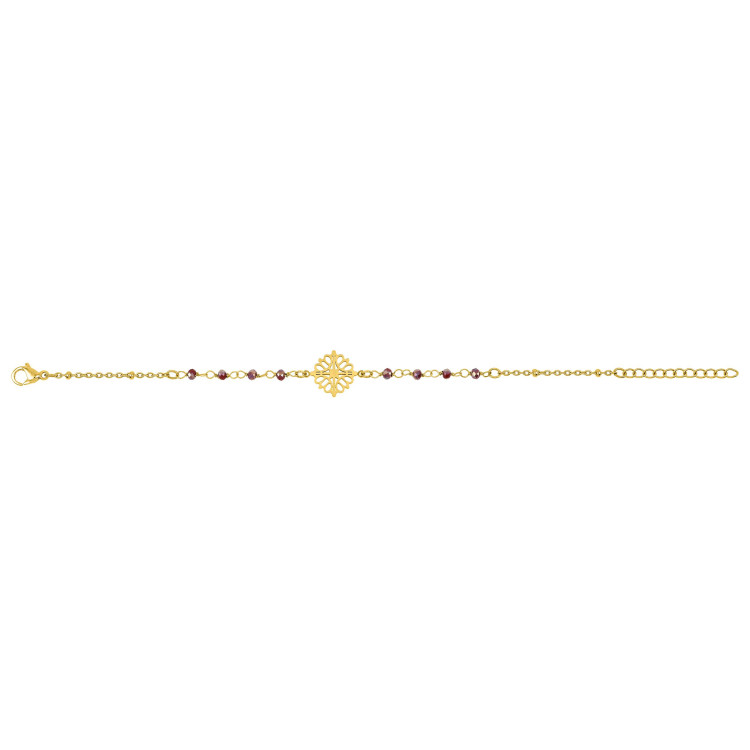 Bracelet cristal rouge – Acier doré | Bijouly
